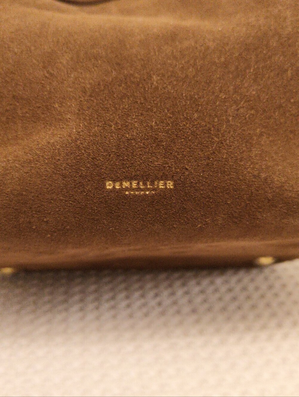 *BEST PRICE ONLINE*  Demellier Midi Mocha Suede Purse NWOT with Bonus organizer! - Picture 5 of 12